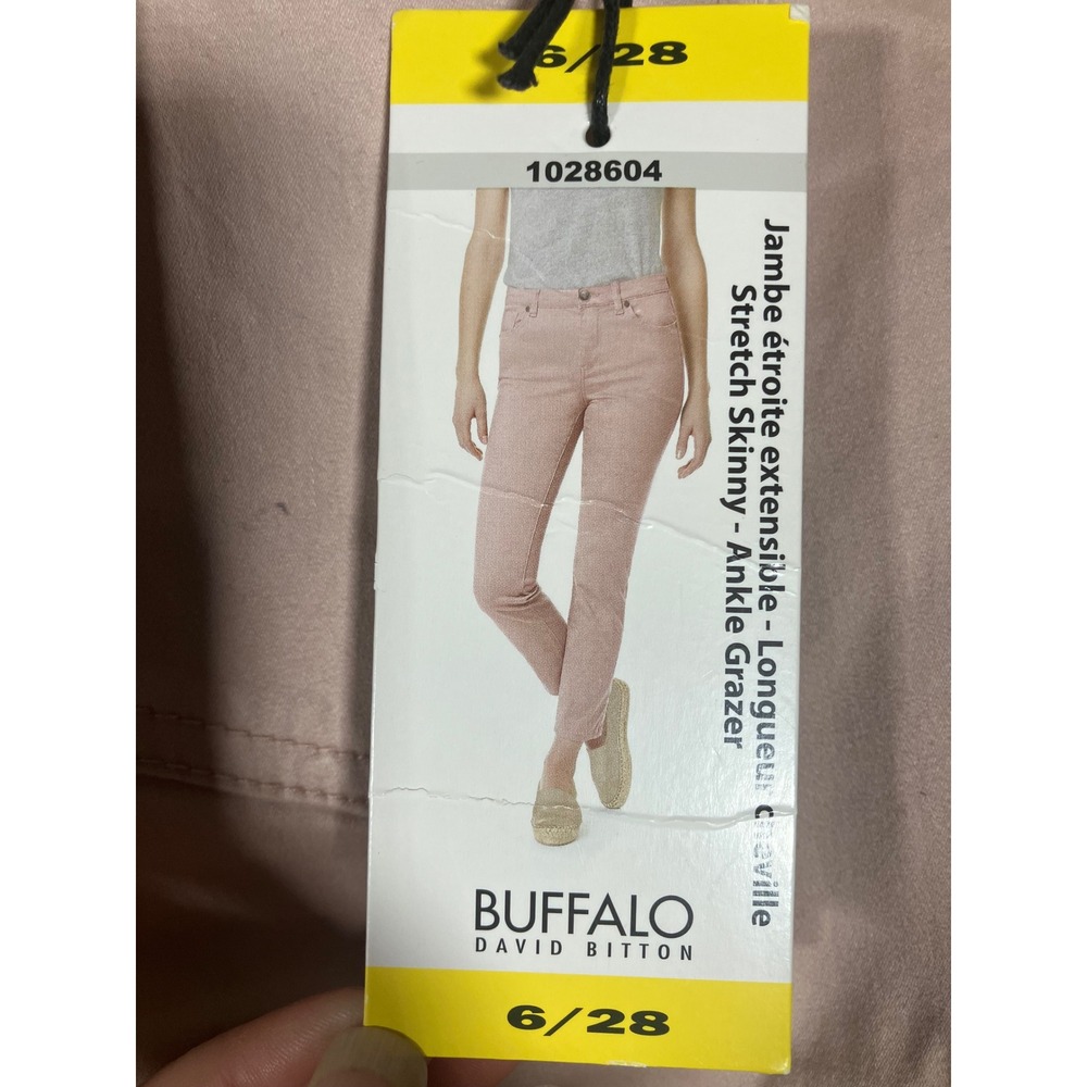 Buffalo David Bitton Pink Stretch Skinny Ankle Grazer Mid-Rise Jeans Size 6/28